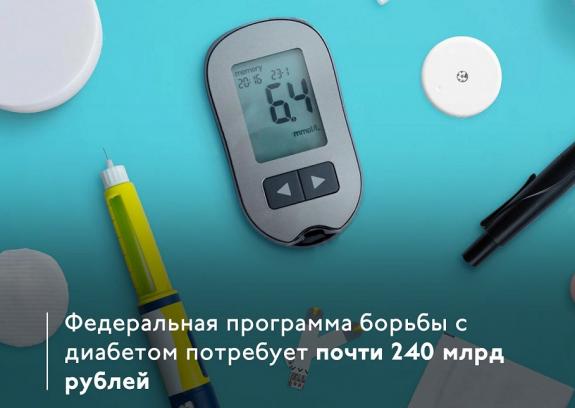 Федеральная программа борьбы с диабетом потребует почти 240 млрд рублей
